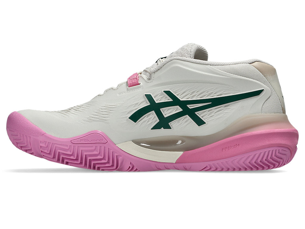 Asics Women's GEL-RESOLUTION X PADEL Tennis Shoes in Soft Oat/Jewel Green