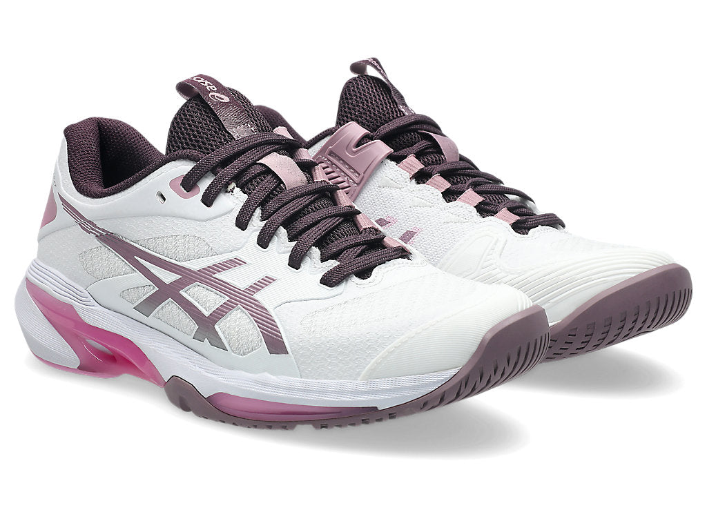 Asics Women's SOLUTION SPEED FF 4 Tennis Shoes in White/Dusty Mauve
