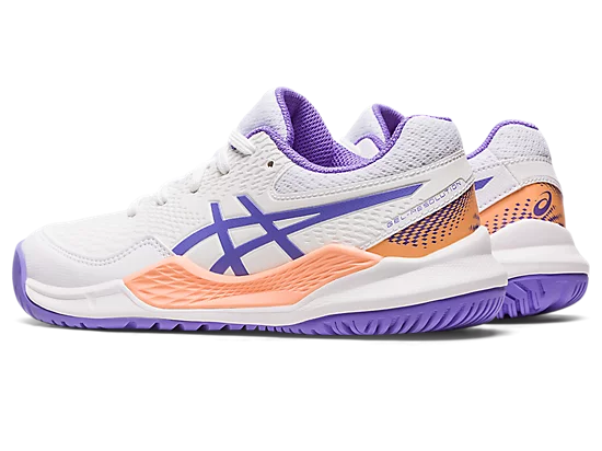 Asics Kids's GEL-RESOLUTION 9 GS Tennis Shoes in White/Amethyst