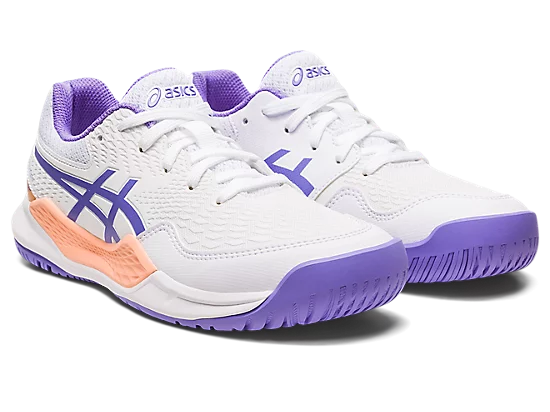 Asics Kids's GEL-RESOLUTION 9 GS Tennis Shoes in White/Amethyst