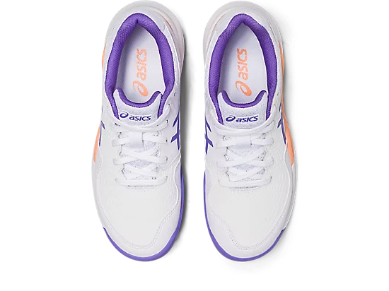 Asics Kids's GEL-RESOLUTION 9 GS Tennis Shoes in White/Amethyst