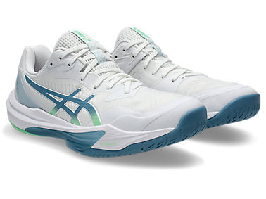 Asics Men's SKY ELITE FF 3 Volleyball Shoes in White/Saba Blue