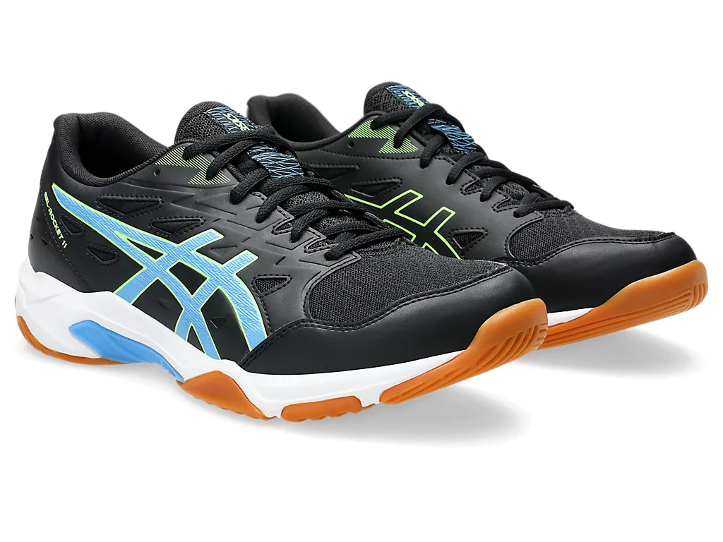 Asics Men's GEL-ROCKET 11 Indoor Shoes in Black/Waterscape