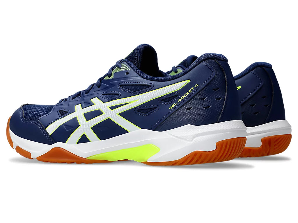 Asics Men's GEL-ROCKET 11 Indoor Shoes in Blue Expanse/Safety Yellow