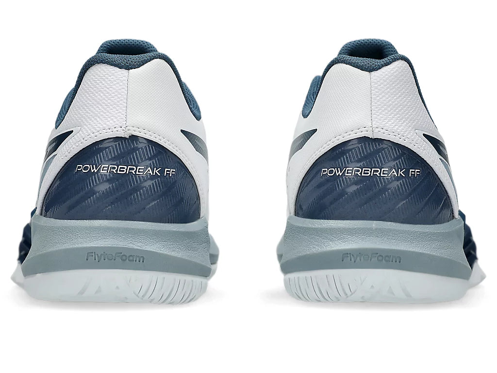 Asics Men's POWERBREAK FF Netball Shoes in White/Vintage Indigo