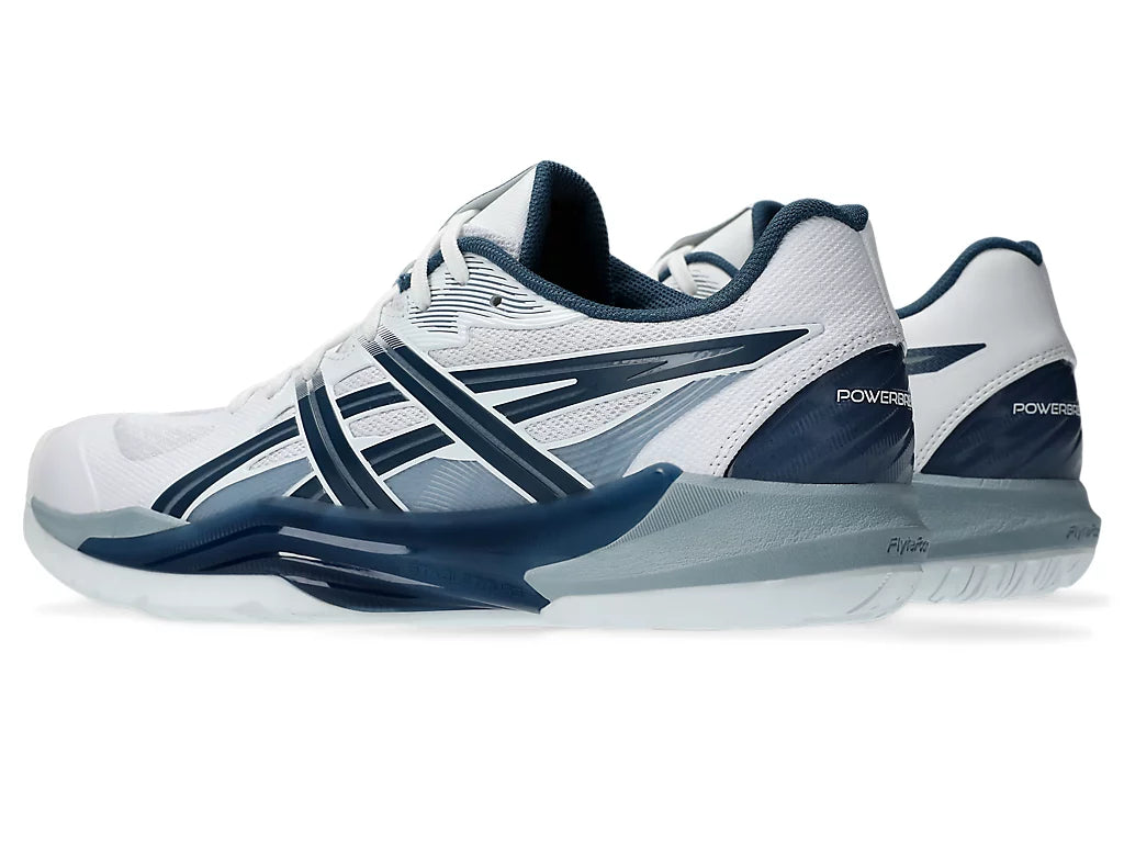 Asics Men's POWERBREAK FF Netball Shoes in White/Vintage Indigo