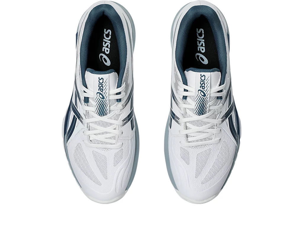 Asics Men's POWERBREAK FF Netball Shoes in White/Vintage Indigo