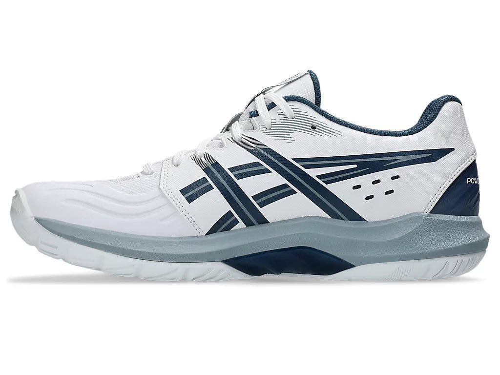 Asics Men's POWERBREAK FF Netball Shoes in White/Vintage Indigo