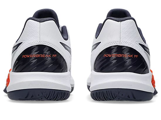 Asics Men's POWERBREAK FF Indoor Court Shoes in White/Nova Orange