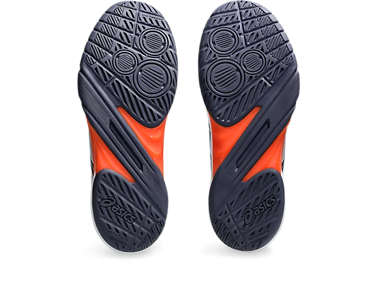 Asics Men's POWERBREAK FF Indoor Court Shoes in White/Nova Orange