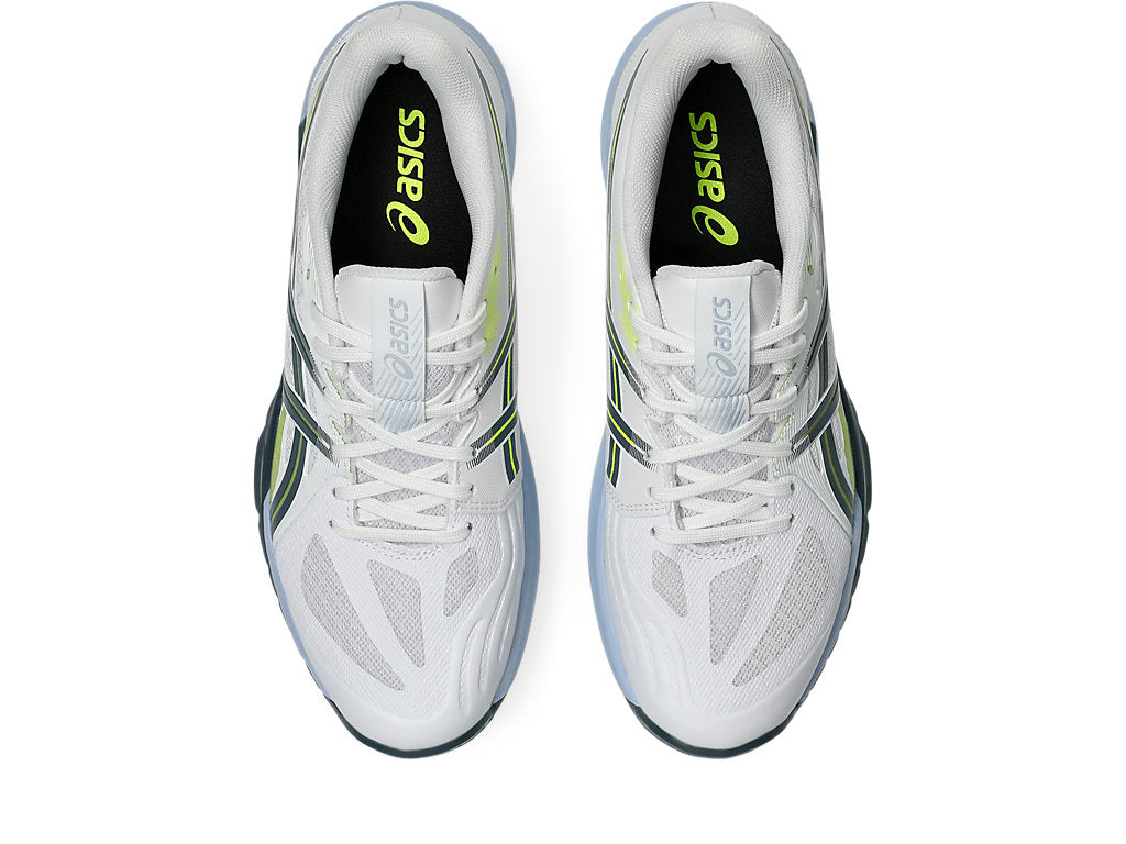Asics Men's POWERBREAK FF Volleyball Shoes in White/Raw Indigo