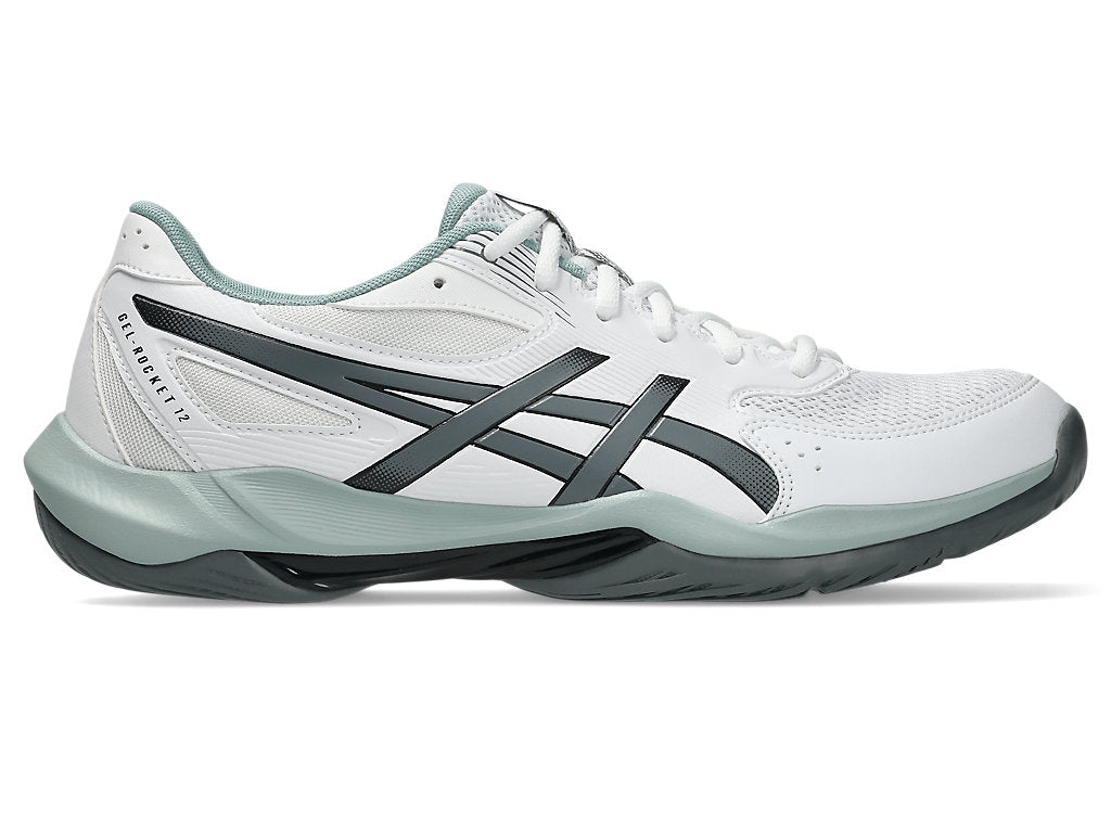 Asics Men's GEL-ROCKET 12 Wide (2E) Indoor Shoes in White/Steel Grey