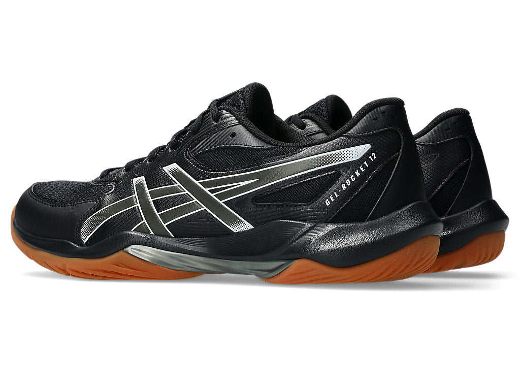Asics Men's GEL-ROCKET 12 Indoor Shoes in Black/Gunmetal