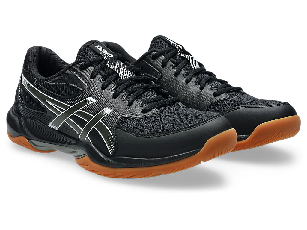 Asics Men's GEL-ROCKET 12 Indoor Shoes in Black/Gunmetal