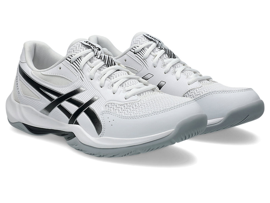 Asics Men's GEL-ROCKET 12 Indoor Court Shoes in White/Black