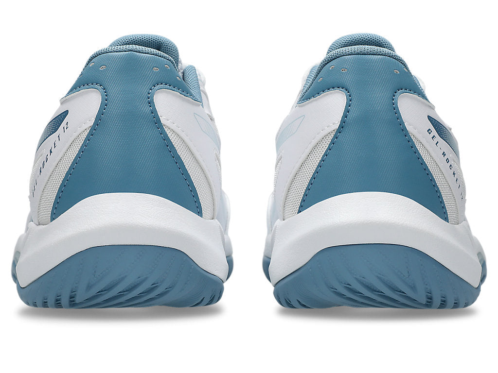 Asics Men's GEL-ROCKET 12 Wide (2E) Indoor Court Shoes in White/Cool Grey