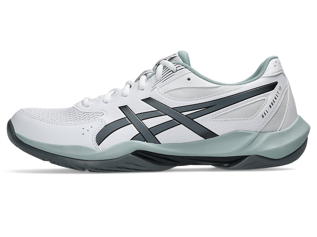 Asics Men's GEL-ROCKET 12 Indoor Shoes in White/Steel Grey