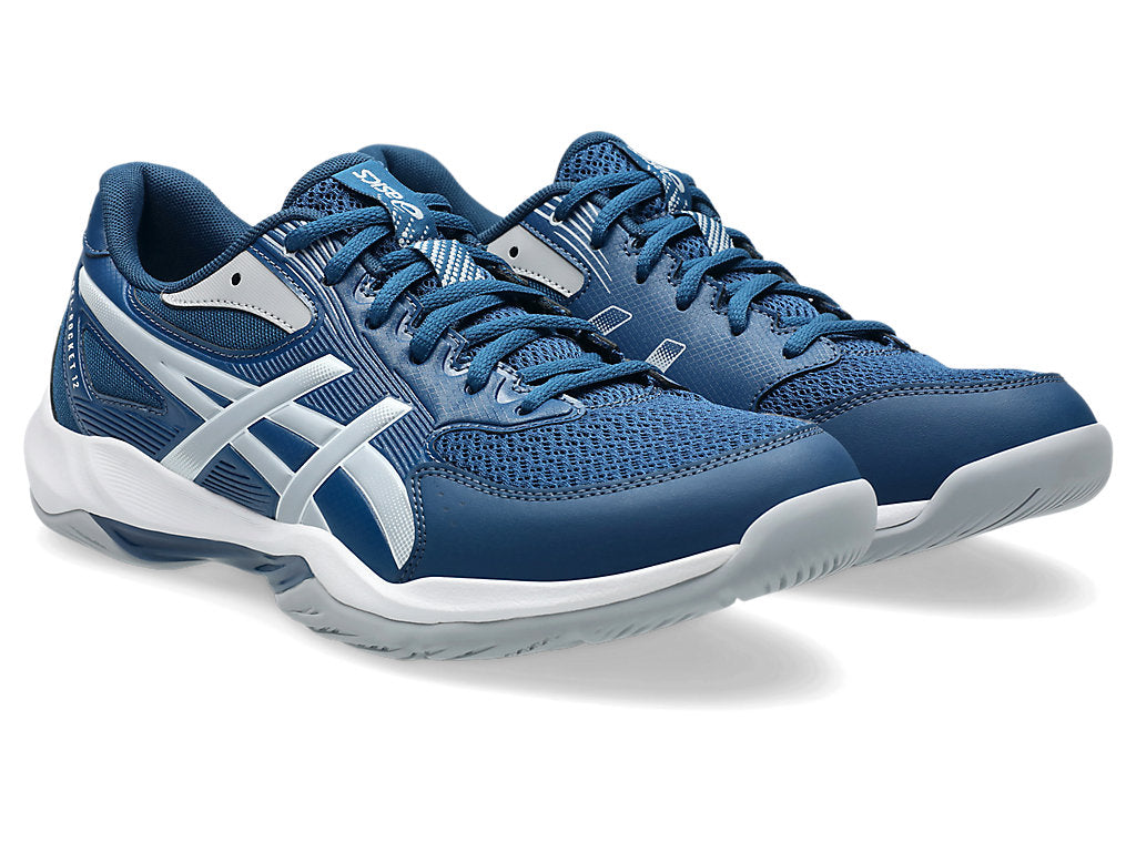 Asics Men's GEL-ROCKET 12 Indoor Shoes in Mako Blue/Piedmont Grey