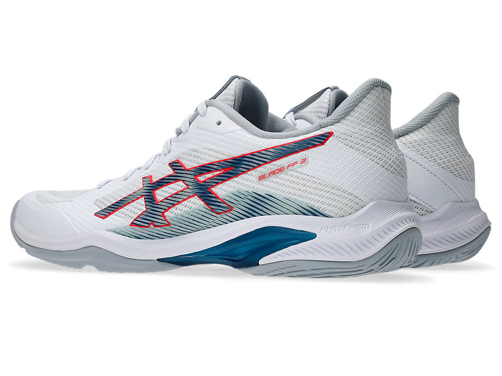 Asics Men's BLADE FF 2 Indoor Court Shoes in White/Mako Blue