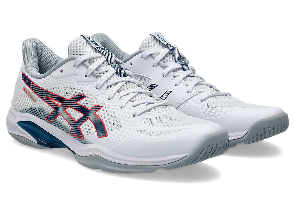 Asics Men's BLADE FF 2 Indoor Court Shoes in White/Mako Blue