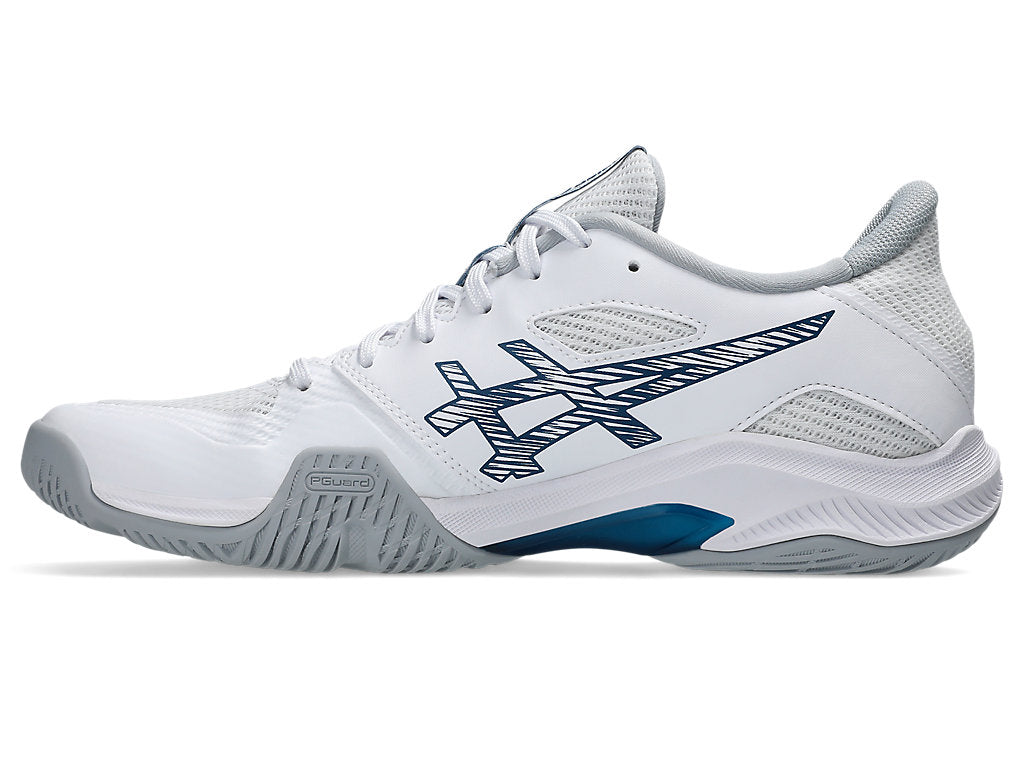 Asics Men's BLADE FF 2 Indoor Court Shoes in White/Mako Blue