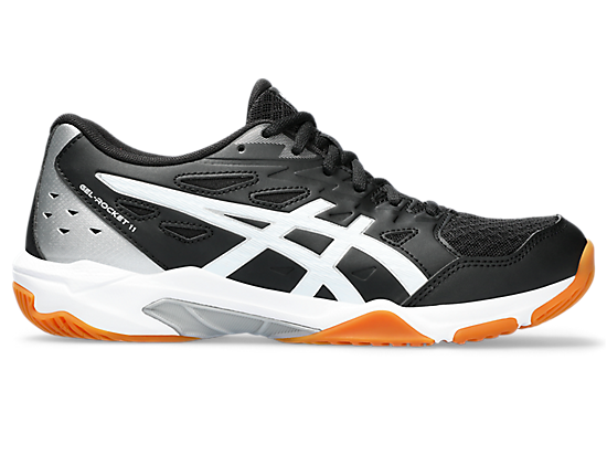Asics Women`s GEL-ROCKET 11 Indoor Shoes in Black/Pure Silver
