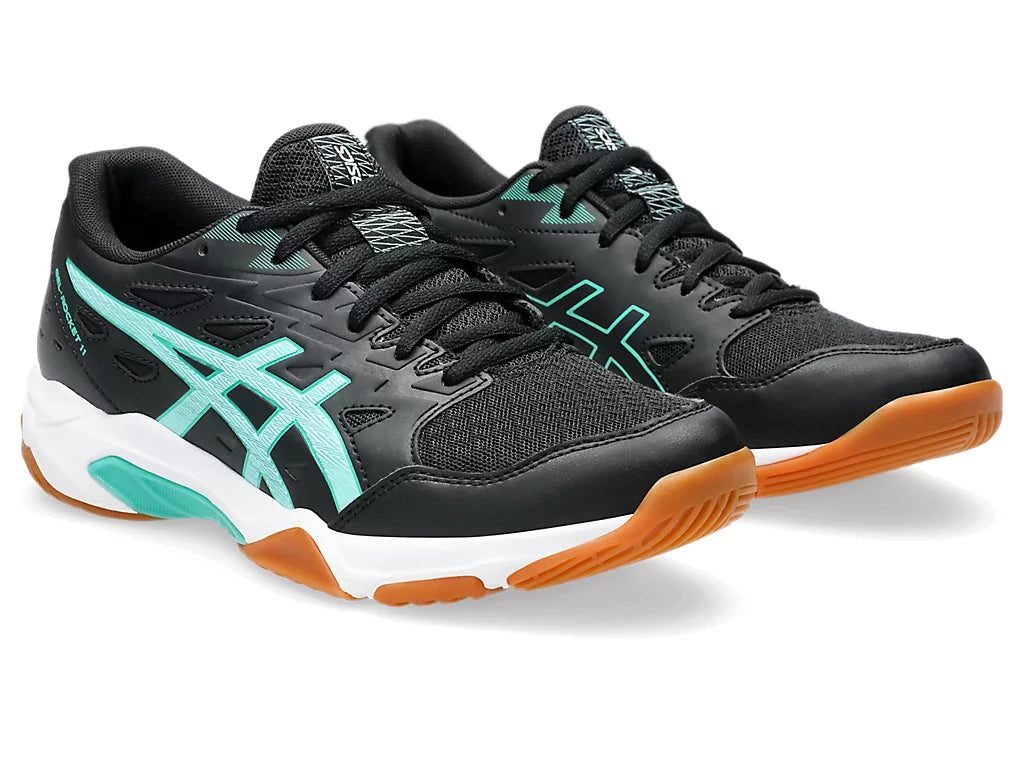 Asics Women's GEL-ROCKET 11 Indoor Shoes in Black/Illuminate Mint