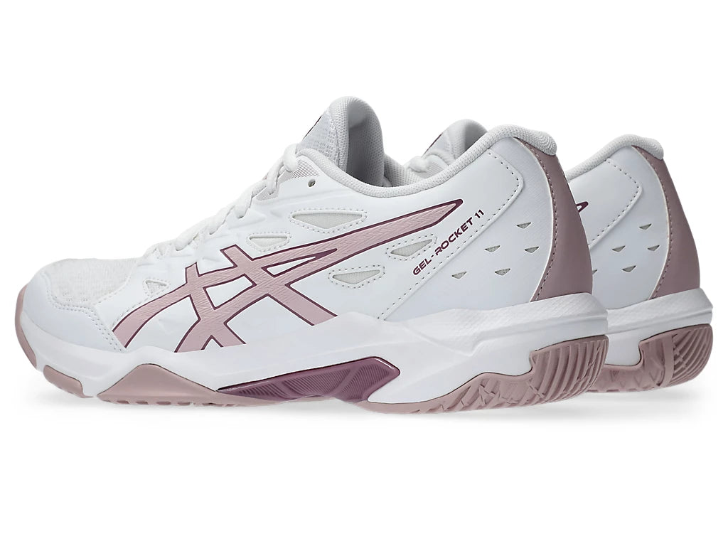 Asics Women's GEL-ROCKET 11 Indoor Shoes in White/Watershed Rose