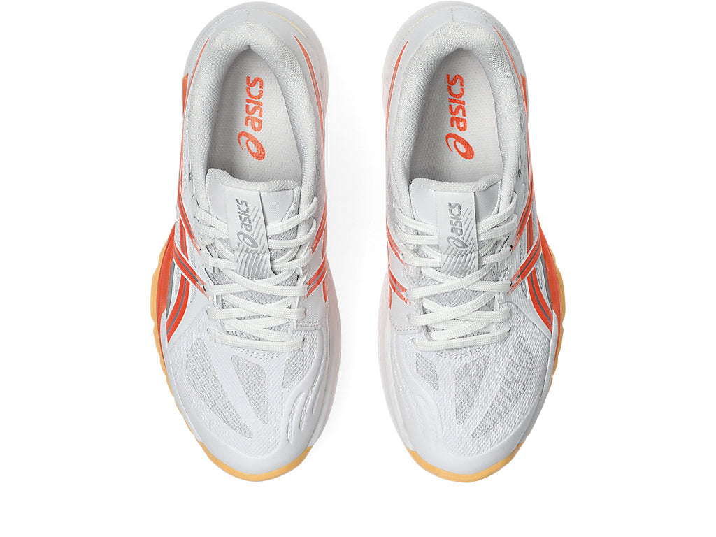 Asics Women's POWERBREAK FF Netball Shoes in White/Vivid Coral