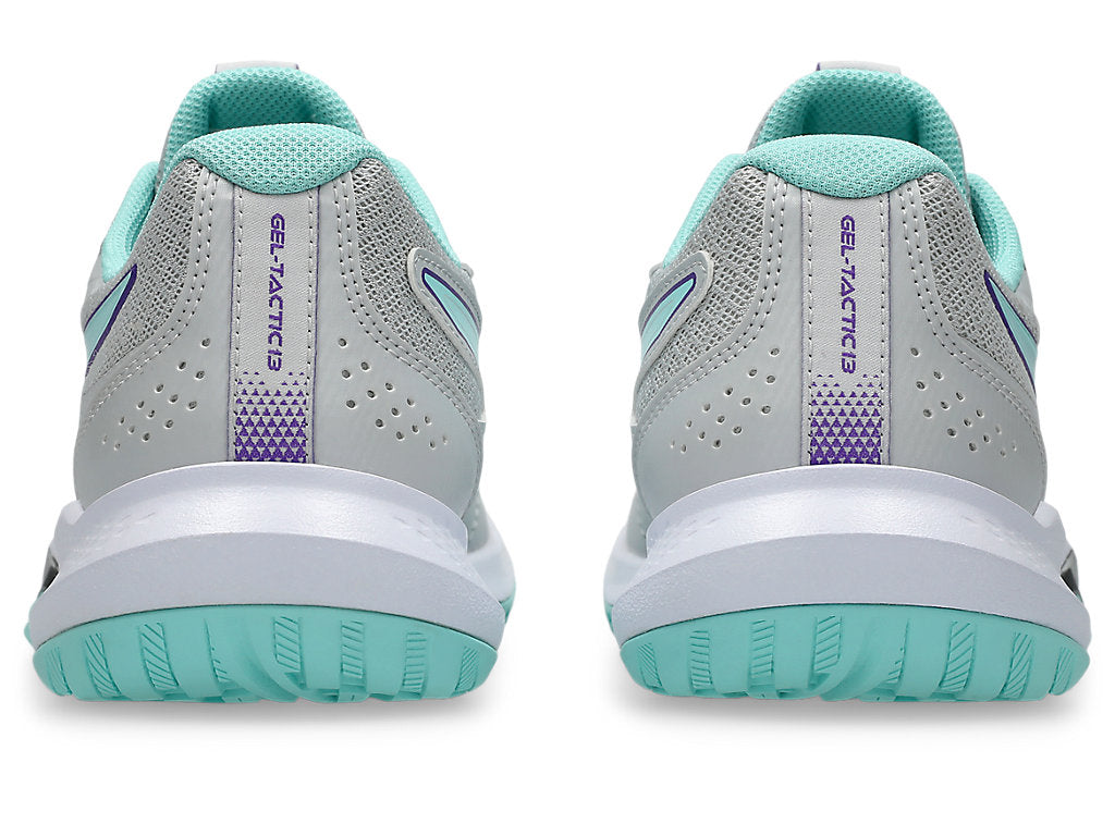 Asics Women's GEL-TACTIC 13 Indoor Shoes in Concrete/Illuminate Mint