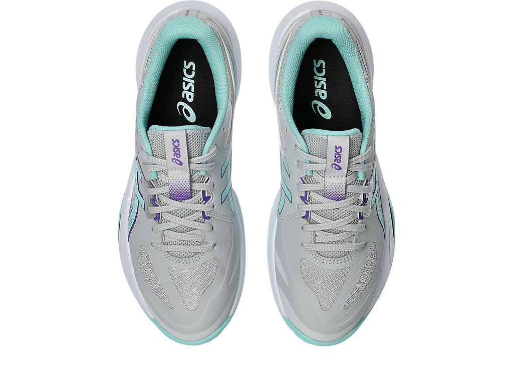Asics Women's GEL-TACTIC 13 Indoor Shoes in Concrete/Illuminate Mint