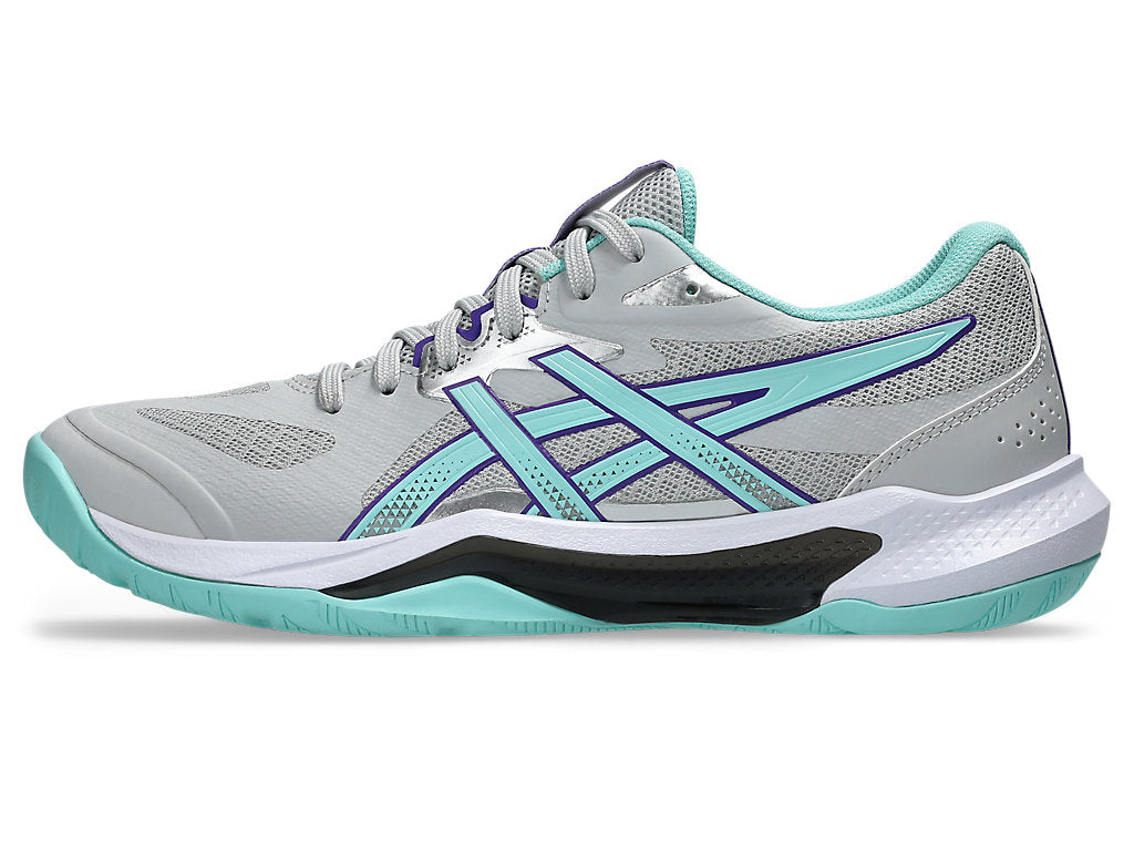 Asics Women's GEL-TACTIC 13 Indoor Shoes in Concrete/Illuminate Mint