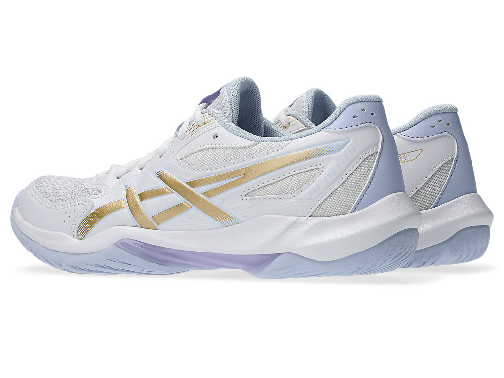 Asics Women's GEL-ROCKET 12 Indoor Shoes in White/Champagne
