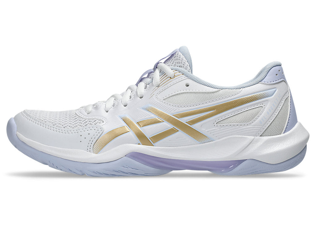 Asics Women's GEL-ROCKET 12 Indoor Shoes in White/Champagne