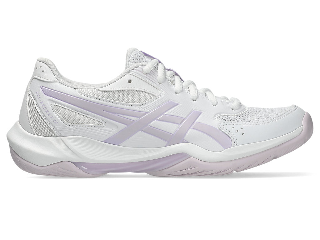 Asics Women's GEL-ROCKET 12 Indoor Shoes in White/Dahlia