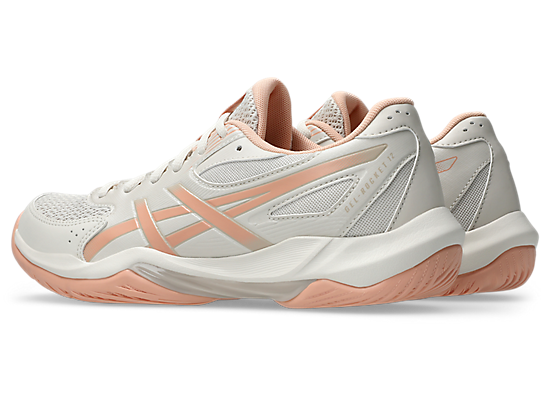 Asics Women's GEL-ROCKET 12 Indoor Shoes in Soft Oat/Cantaloupe
