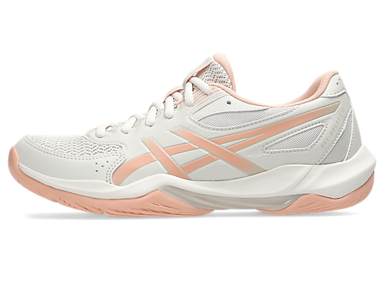Asics Women's GEL-ROCKET 12 Indoor Shoes in Soft Oat/Cantaloupe