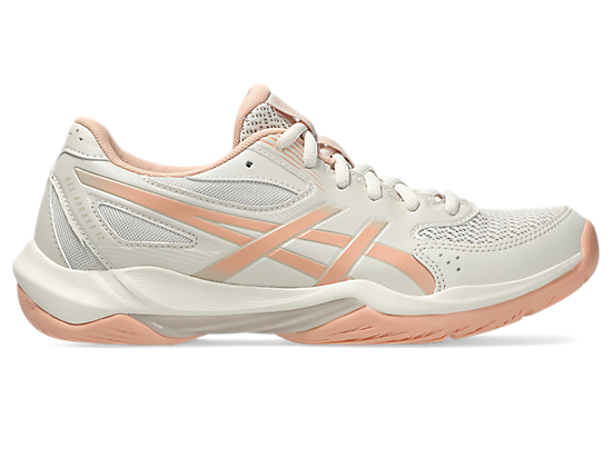 Asics Women's GEL-ROCKET 12 Indoor Shoes in Soft Oat/Cantaloupe