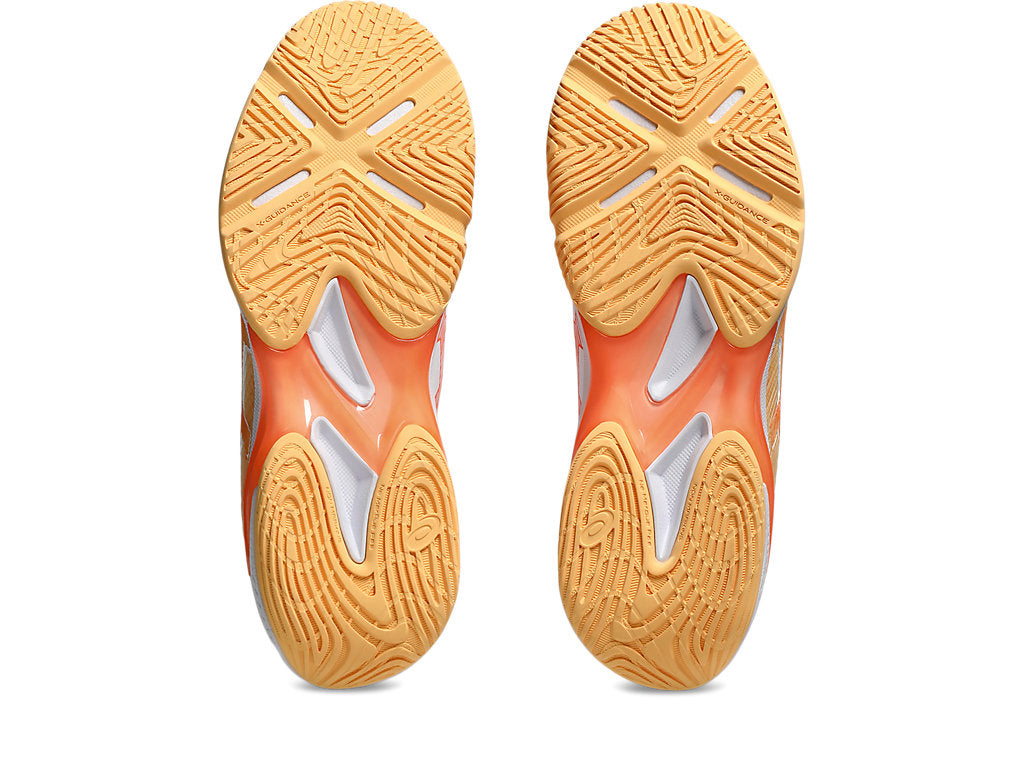 Asics Women's BLADE FF 2 Indoor Shoes in White/Vivid Coral