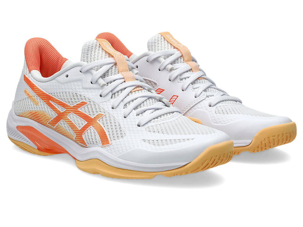 Asics Women's BLADE FF 2 Indoor Shoes in White/Vivid Coral