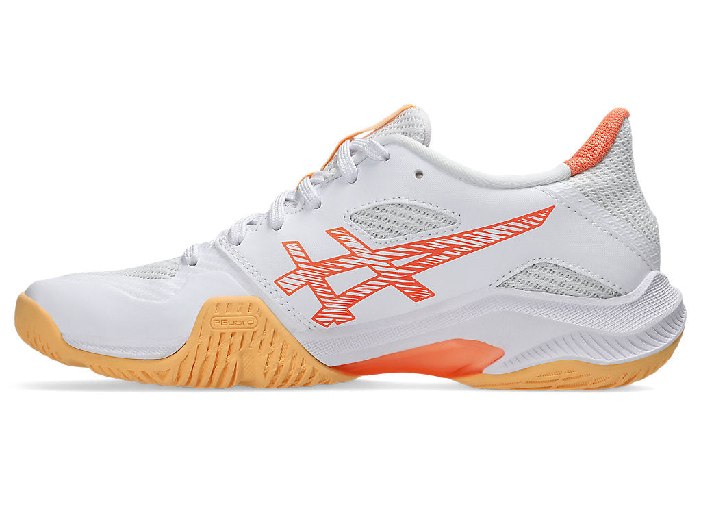 Asics Women's BLADE FF 2 Indoor Shoes in White/Vivid Coral