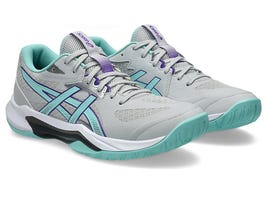 Asics Women's GEL-TACTIC 13 Indoor Shoes in Concrete/Illuminate Mint