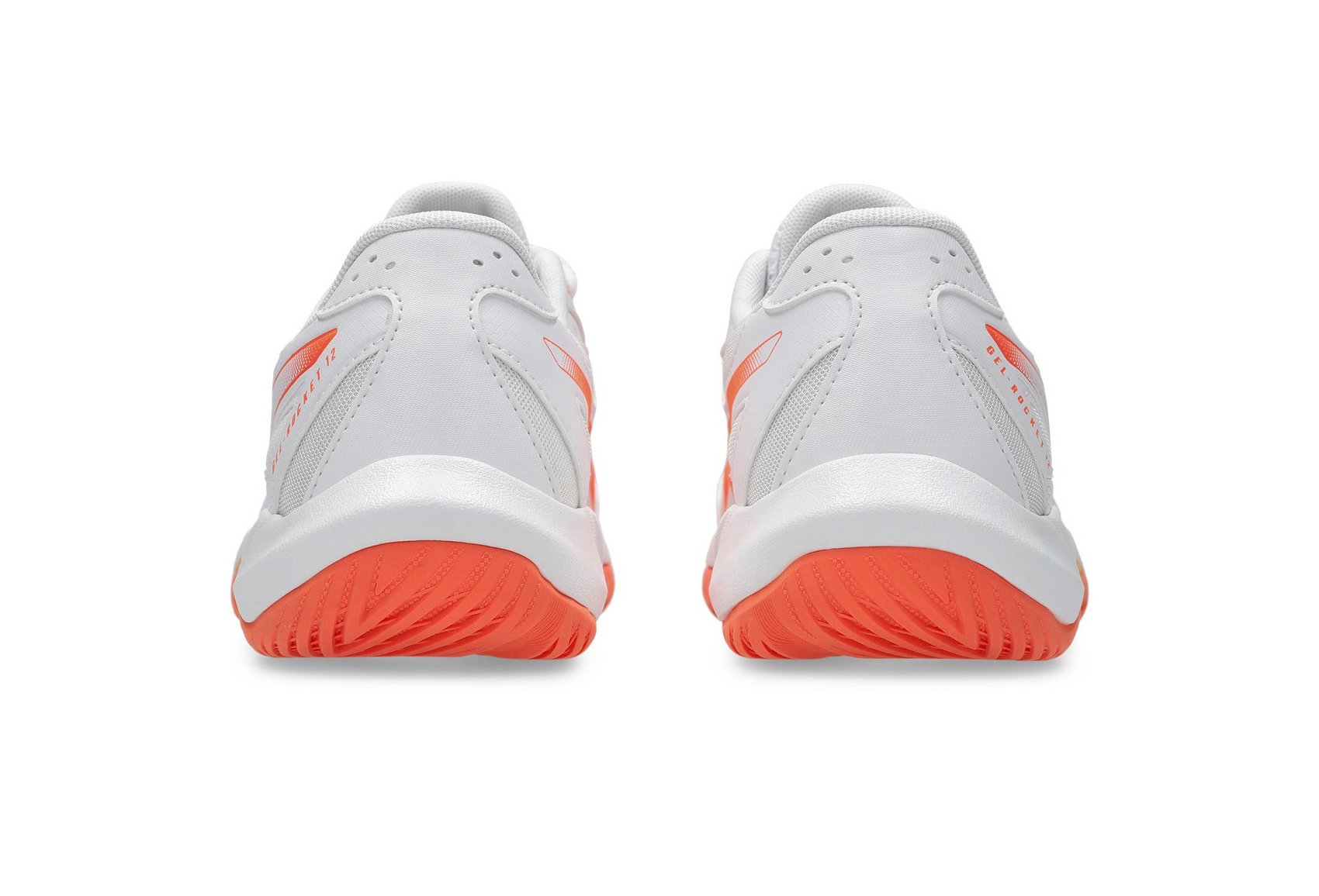 Asics Women's GEL-ROCKET 12 Indoor Shoes in White/Vivid Coral
