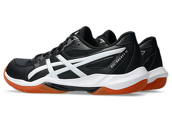 Asics Unisex GEL-ROCKET 12 Wide (2E) Indoor Shoes in Black/White