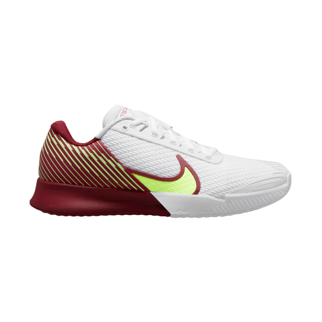 Nike Court Men's Air Zoom Vapor Pro 2 Shoes in White/Lime Blast-Team Red