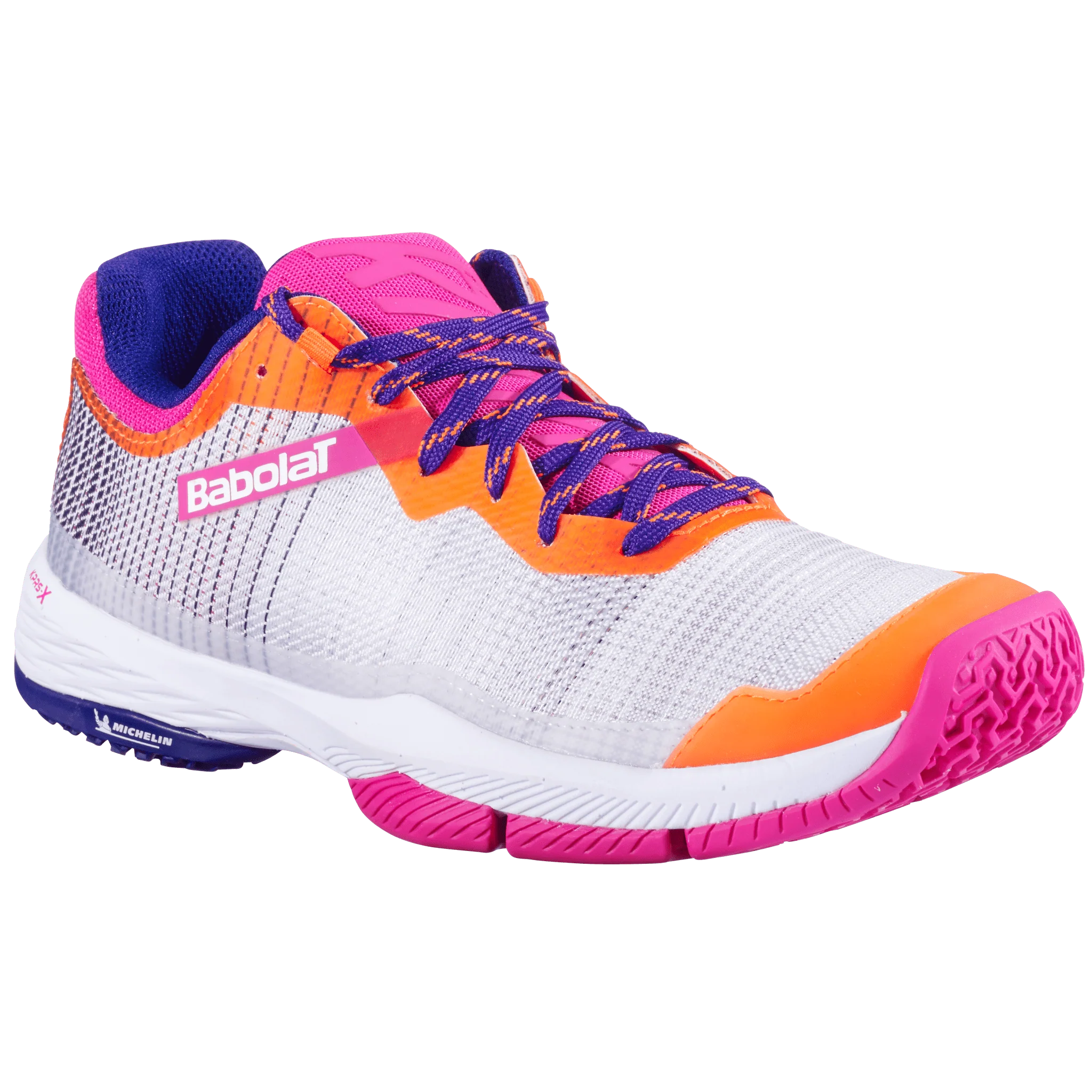 Babolat Women's Jet Ritma Padel Shoes in White/Pink