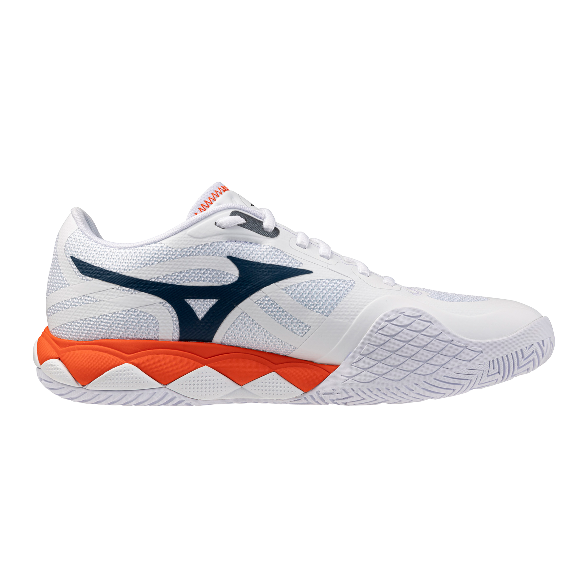 Mizuno Men's Wave Enforce Tour 2 AC Tennis Shoes in White/Insignia Blue — White/Insignia Blue