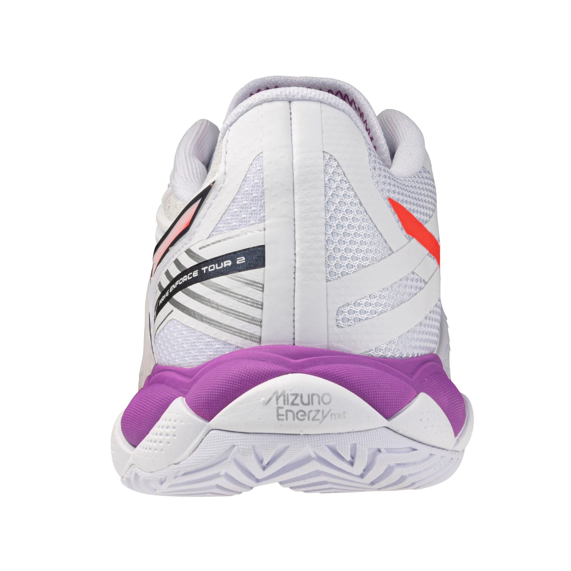 Mizuno Women's Wave Enforce Tour 2 AC Tennis Shoes in White/Lava Orange — White/Lava Orange
