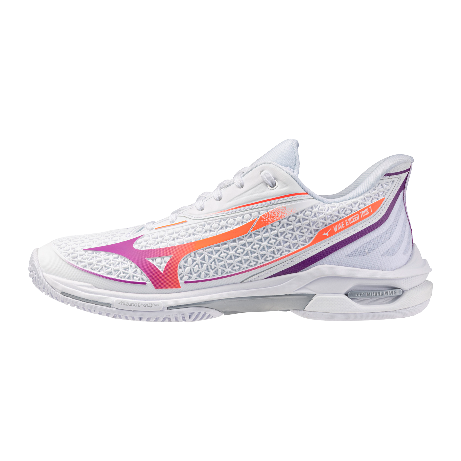 Mizuno Women's Wave Exceed Tour 7 AC Tennis Shoes in White/Dahlia — White/Dahlia