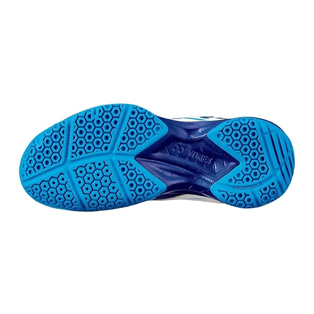 Yonex 39 Junior Badminton Shoes in White/Blue